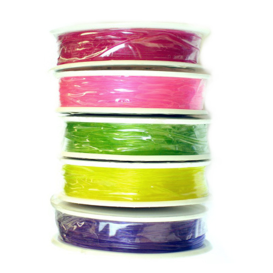 Elastic Fibre Wire, Dyed, 0.8 mm Mixed Colors ~ 8 meters