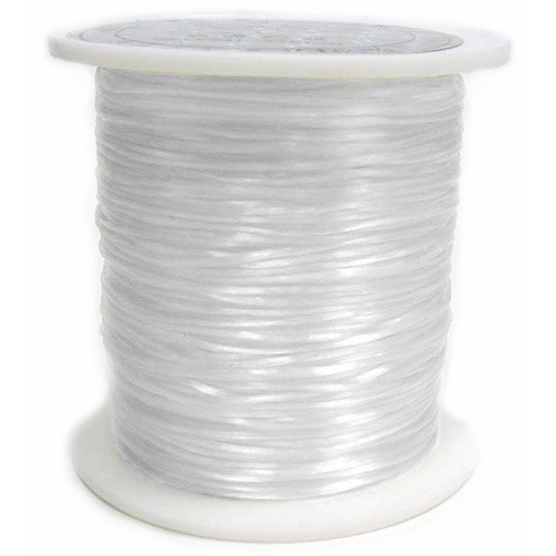 Elastic Fibre Wire, Dyed, 0.8 mm white ~9 meters