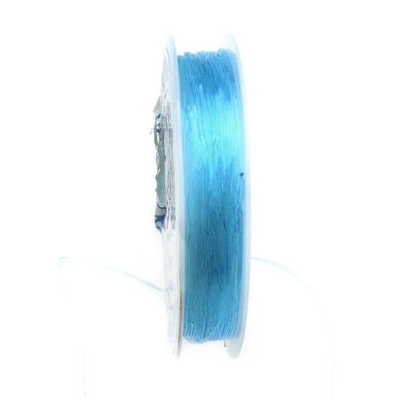 Elastic Fibre Wire, Dyed 0.6 mm blue light ~ 7 meters