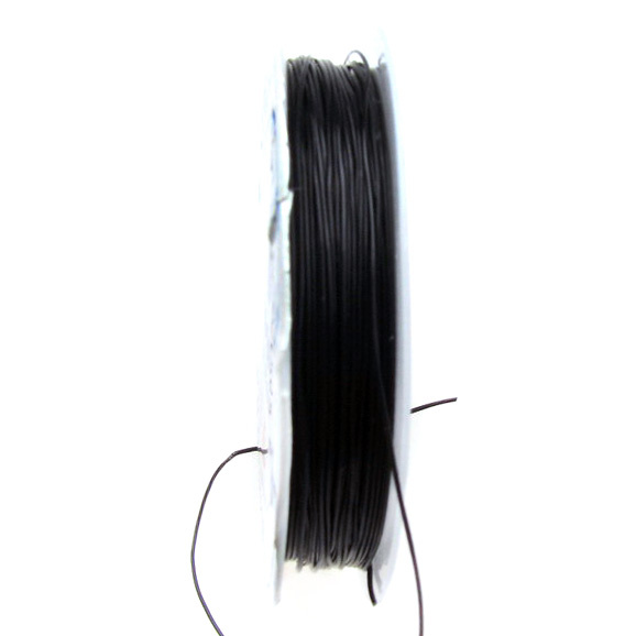 Elastic Fibre Wire, Dyed 0.6 mm black ~ 15 meters
