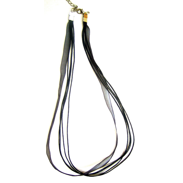 Necklace ribbon Organza  4 rows black