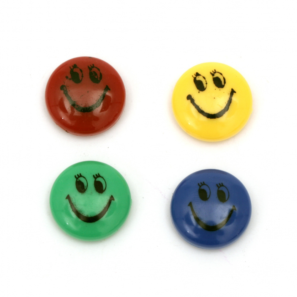 Magnet Smile 20 mm mixed colors - 12 pieces