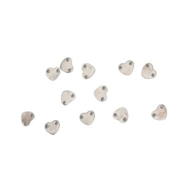 Metallelement aus Stahl 6 x 6,5 x 0,5 mm, Bohrungen 0,5 mm, silberfarben – 20 Stück für Basteln & Schmuckherstellung