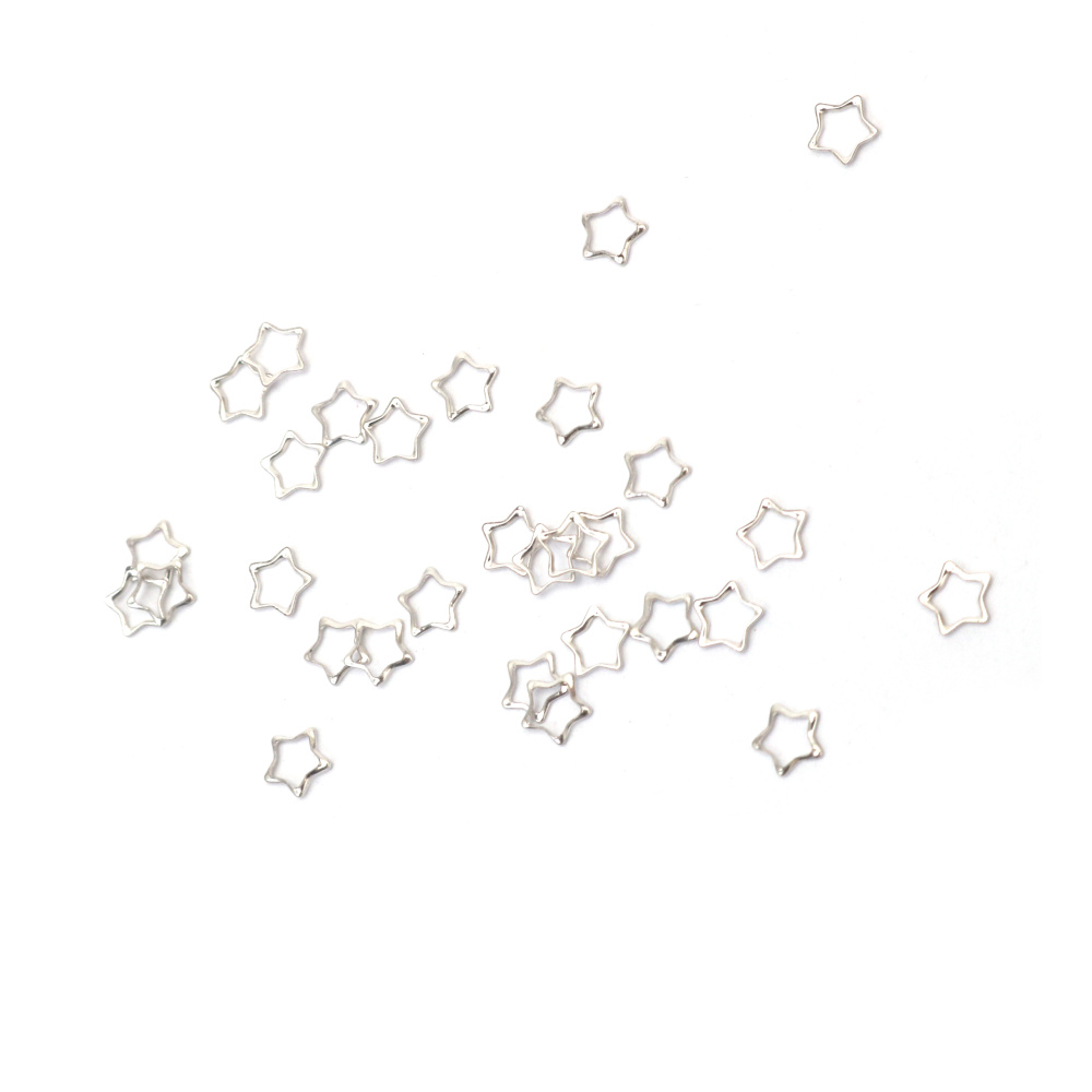 Decorazioni Stella in Metallo Bianco Delicate 5x0,5 mm – Confezione da 50 per Fai da Te Creativo e Addobbi Natalizi