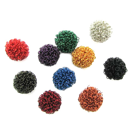 Multicolored Ball Beads made of Copper Wire / 25 mm / MIX