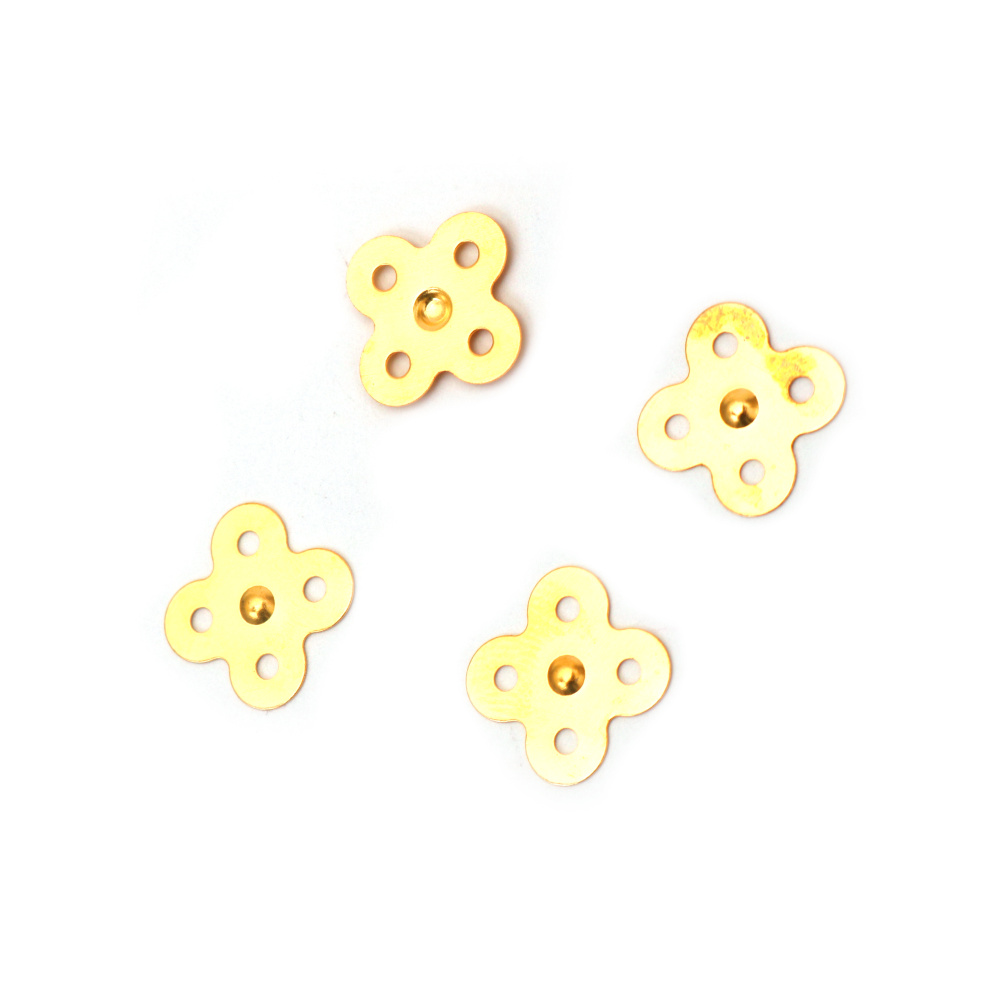 Elementi in Metallo 7x8x0,4 mm, Colore Oro - Confezione da 20 pezzi