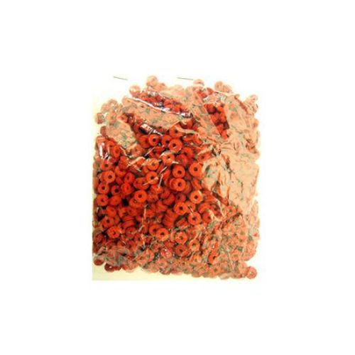 Șaibă de piele 6x2 mm roșu -12,5 grame ~ 300 bucăți