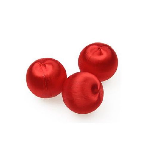 Silk Thread Wrapped Balls for Craft Works and Decoration / Red / 36 mm - 12 pieces