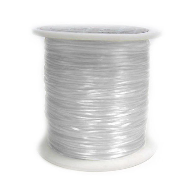 Elastic Fibre Wire, Dyed, 0.8 mm 25 grams white ~ 75 meters