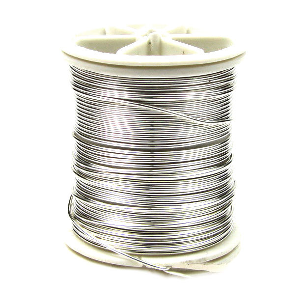  Jewellery Wire copper 0.8 mm pearl silver ~ 7 meters