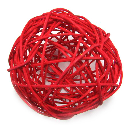 Rattan Ball, Wooden, Decoration, Craft Projects, DIY Light 100 mm red