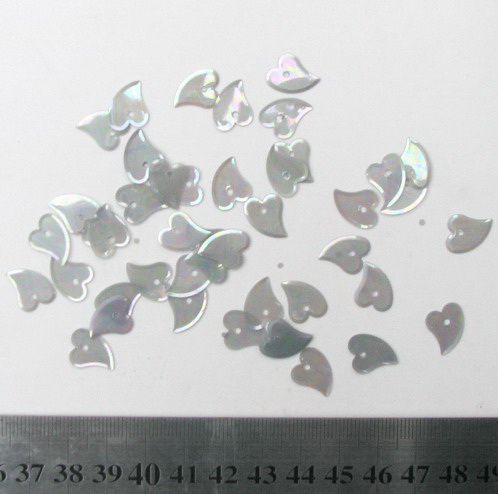 Sequins heart 13 mm gray light arc -20 grams