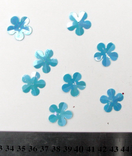 Sequins flower 21 mm light blue rainbow -20 grams