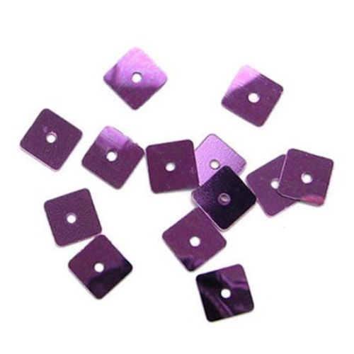 Sequins square 8 mm purple light -20 grams