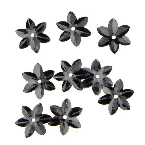 Пайети цвете 13 мм черни -20 грама
