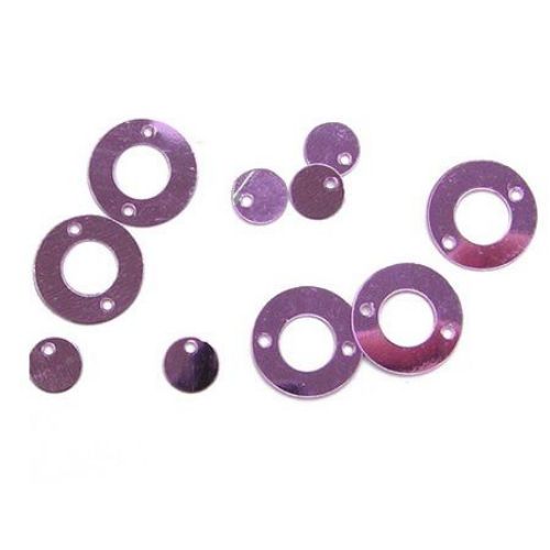 Sequins circle with a circle 12x6 mm purple -20 grams