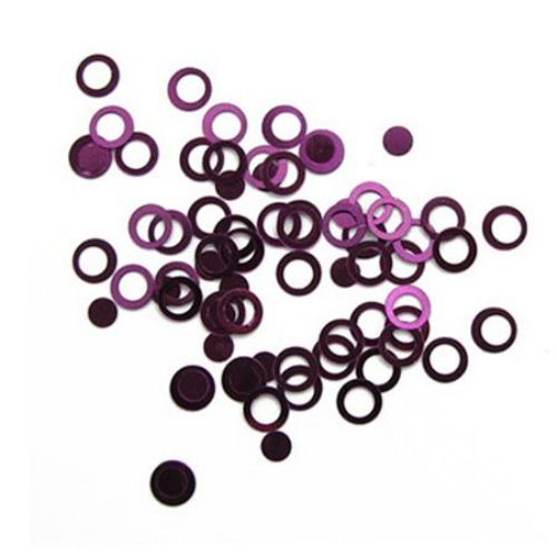 Sequins circle with a circle of 6 mm burgundy -20 grams