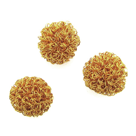 Ball Bead made of Copper Wire for DIY Jewelry Making / 25 mm / Gold