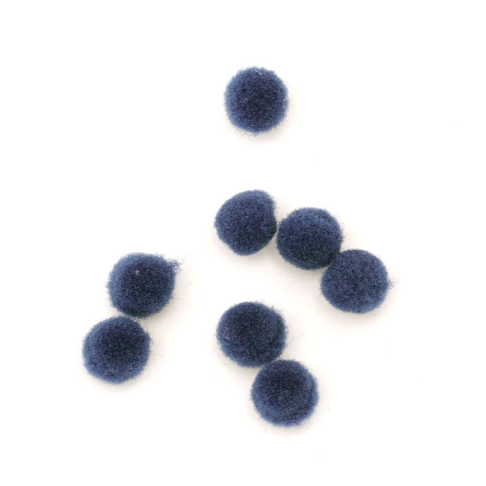 Pompoms 6 mm blue first quality -50 pieces