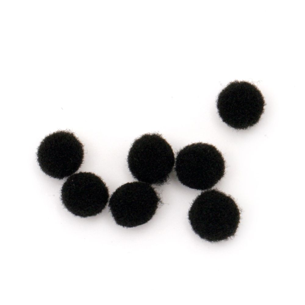 Pompoms 6 mm black first quality -50 pieces