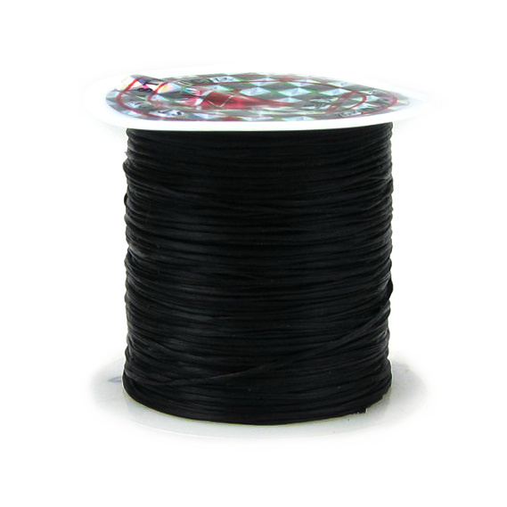 Elastic Fibre Wire, Dyed 0.8 mm black ~ 9 meters