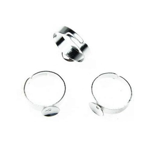 DIY Adjustable Iron Ring Bases 18 mm, base 18 mm. color white -10 pieces