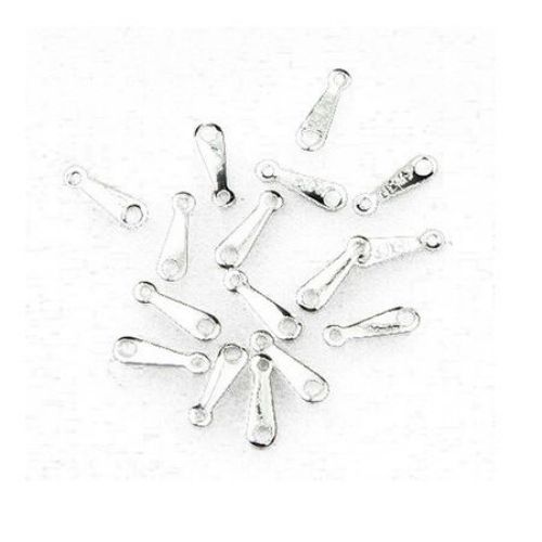 Iron Cord Ends, 10x15x3 mm two holes 15x3 mm color silver -50 pieces