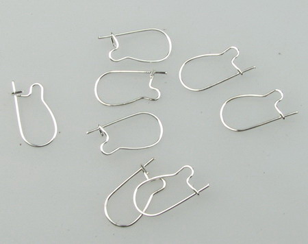 Teardrop Ear Wire Hooks / 18x9x0.5 mm / White - 50 pieces