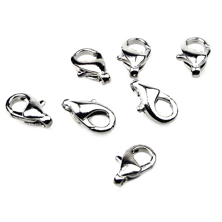 Lobster Claw Clasp 7x12 mm. color silver EXTRA quality nf side opening -10 pieces