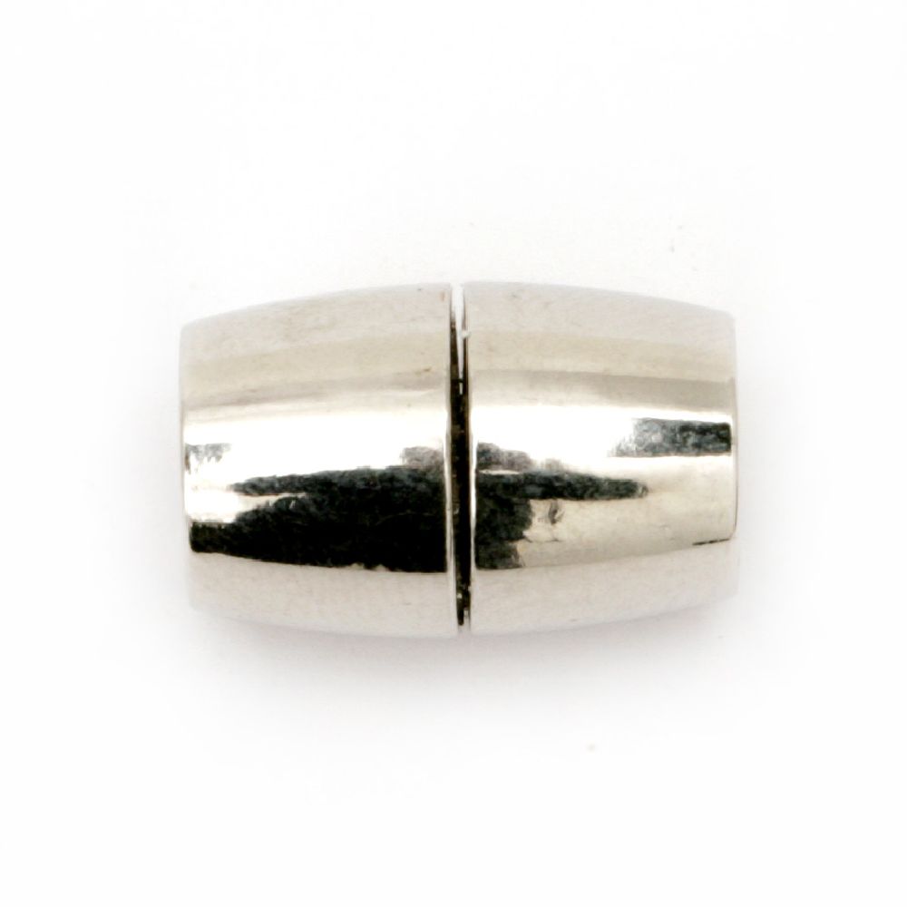 Μαγνητικό κούμπωμα 18x12 mm, τρύπα 8 mm ασημί