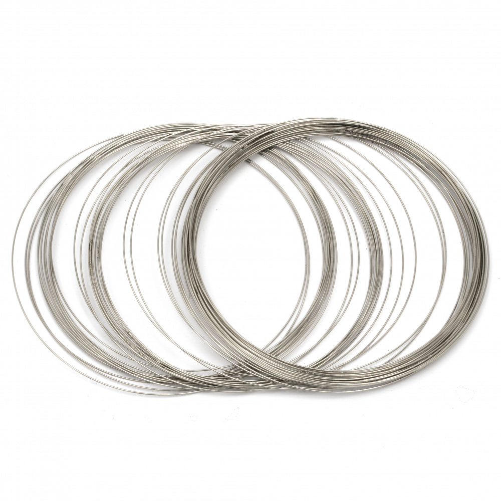 Sârmă pentru coliere 115x0,6 mm culoare argintiu -50 spire ~ 45 grame