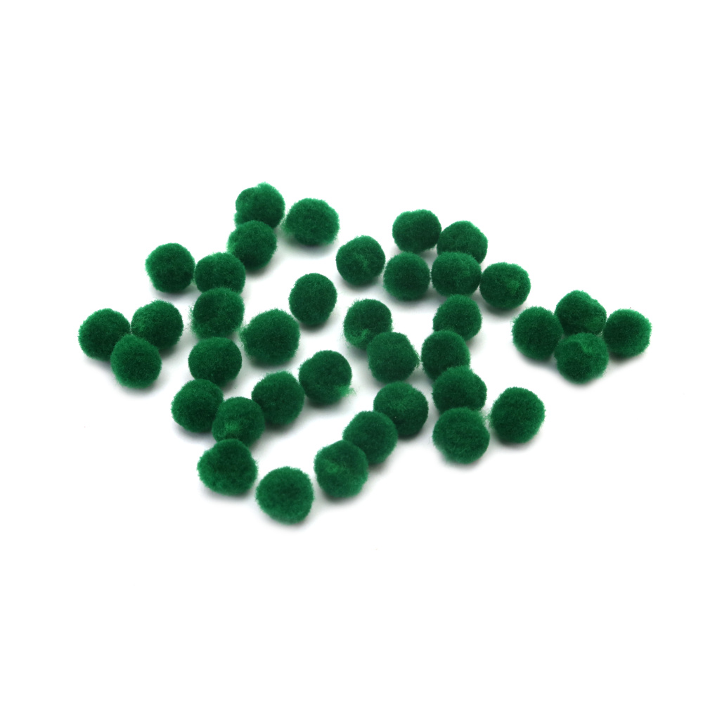 Pompoane 6 mm verde inchis prima calitate - 50 bucati