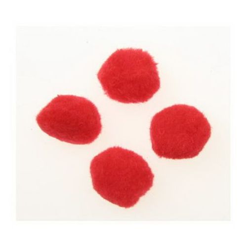 Red Pompoms for Handmade Martenitsi and other Craft Projects / 25 mm - 50 pieces