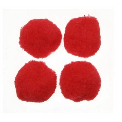 Red Pompoms for Martenitsi and other Craft Projects / 30 mm - 10 pieces