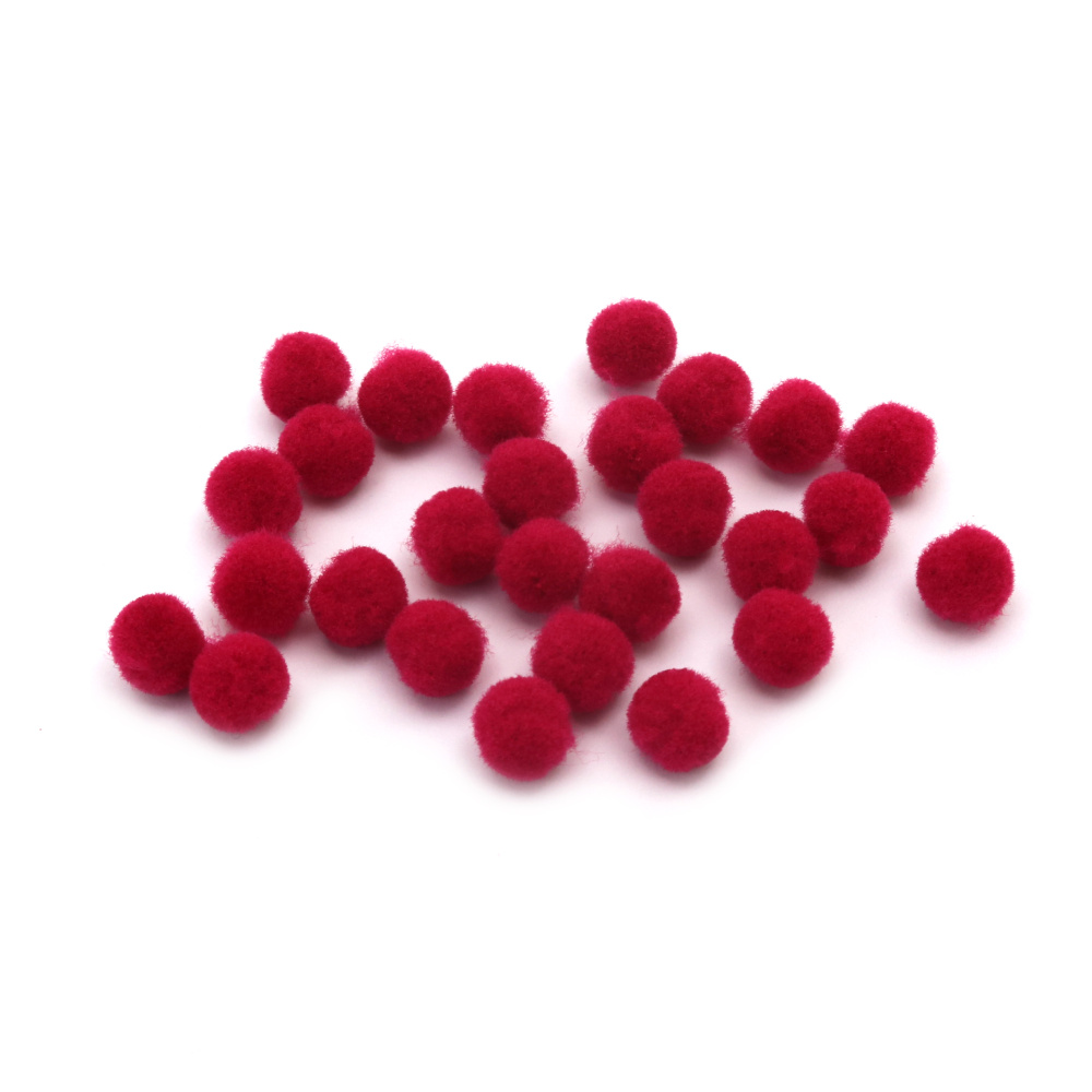 High Quality Pom Pom Balls / 6 mm / Dark Cyclamen - 50 pieces