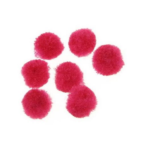 Pompoms 6 mm roz închis -50 bucăți
