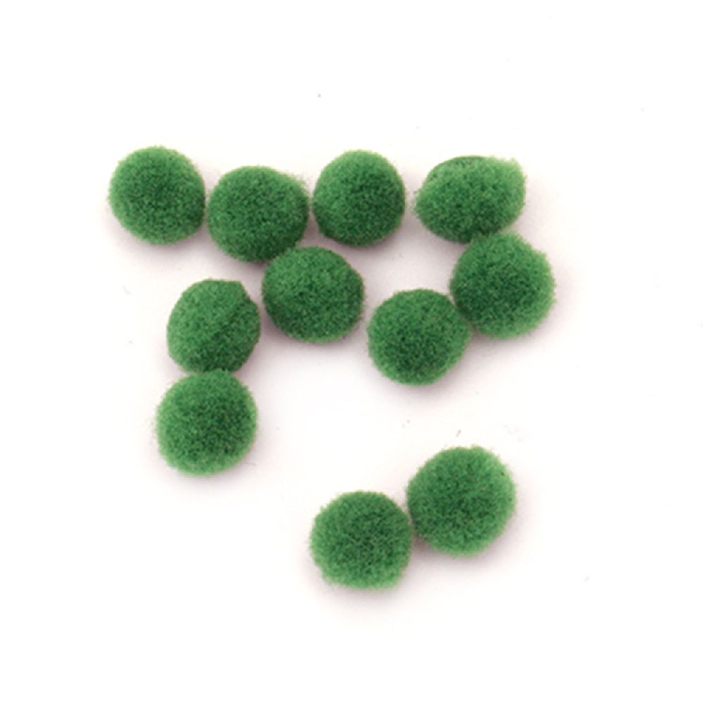 Pompoms 6 mm green first quality -50 pieces