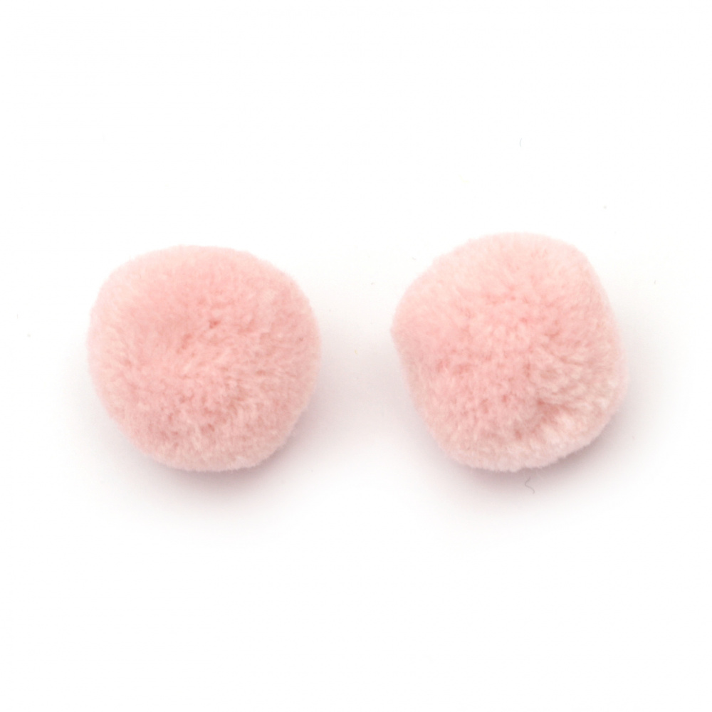 Pompoms 25 mm pink handmade - 10 pieces
