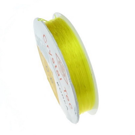 Stretchy Beading Elastic Wire Roll, 0.6 mm yellow ~ 13 meters
