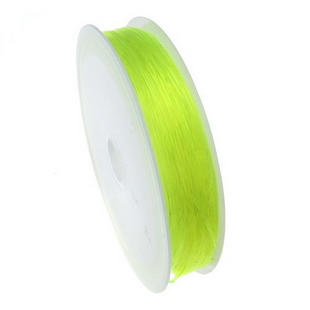Stretchy Beading Elastic Wire Roll, 0.6 mm green light ~ 13 meters
