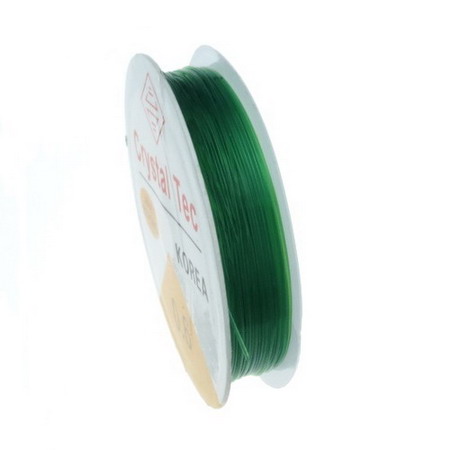 Stretchy Beading Elastic Wire Roll, 0.6 mm green ~ 13 meters