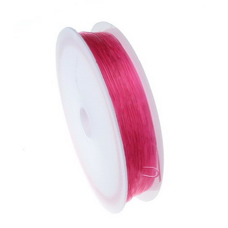 Stretchy Beading Elastic Wire Roll, 0.6mm pink ~ 13m