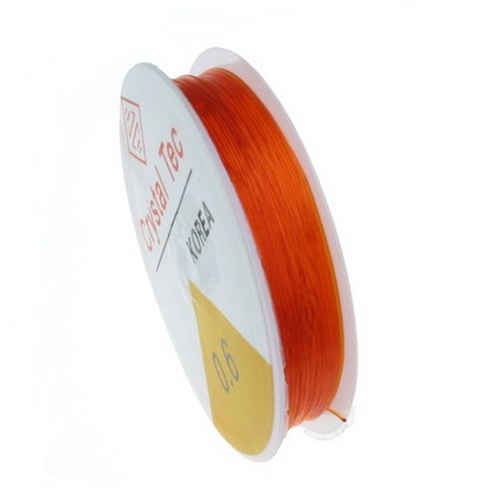 Jewelry Elastic Wire Roll, 0.6mm orange ~ 13m