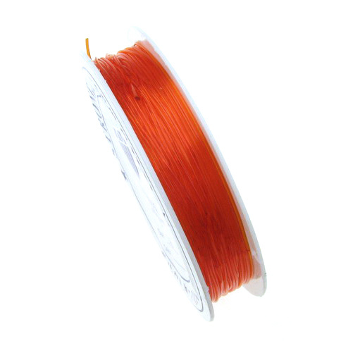 Stretchy Beading Elastic Wire 0.8 mm transparent orange ~ 10 meters