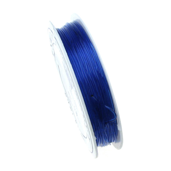 Stretchy Beading Elastic Wire 0.8 mm transparent blue ~ 10 meters dark