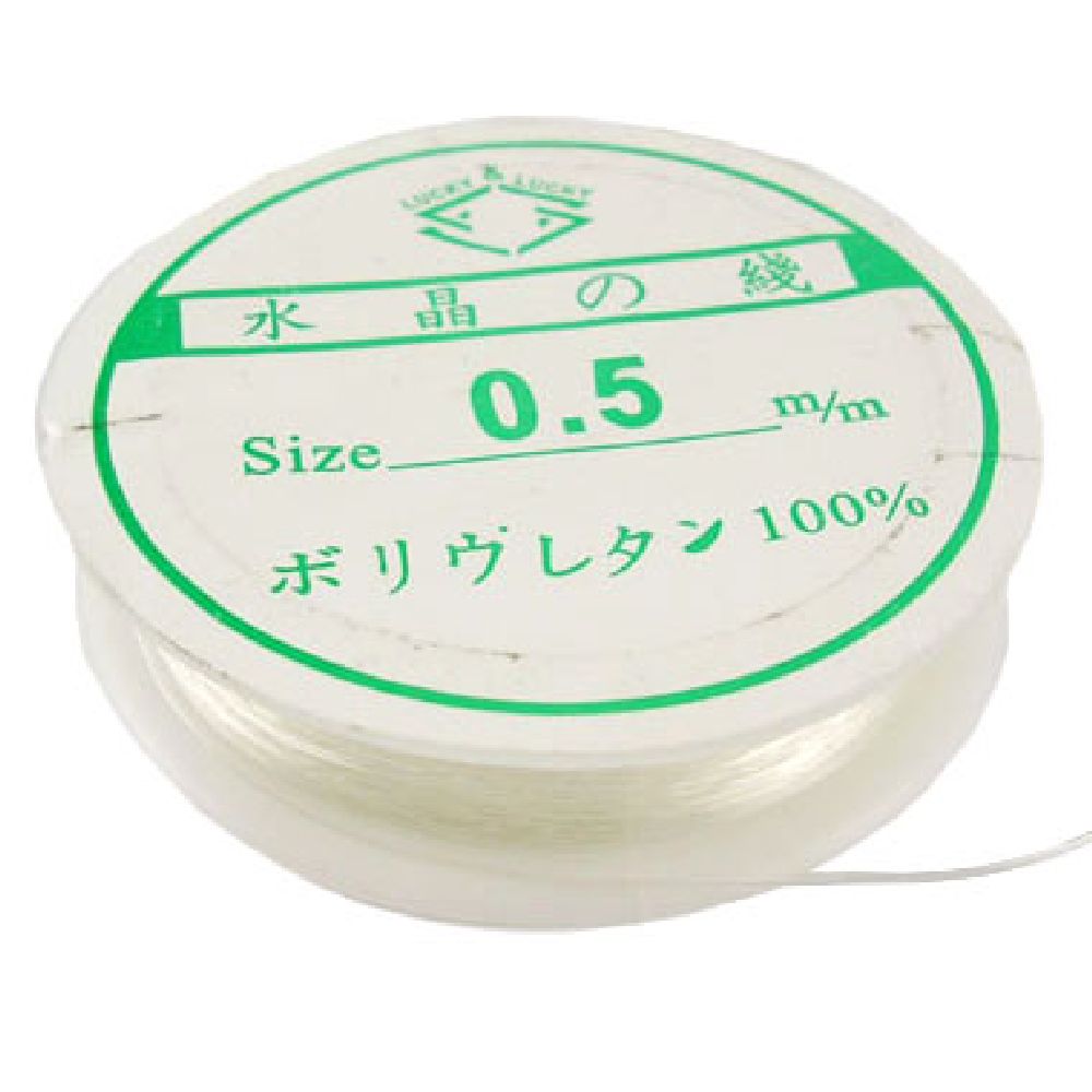 Ελαστικό κορδόνι σιλικόνης 0,5 mm διαφανές ~ 7 μέτρα/ καρούλι