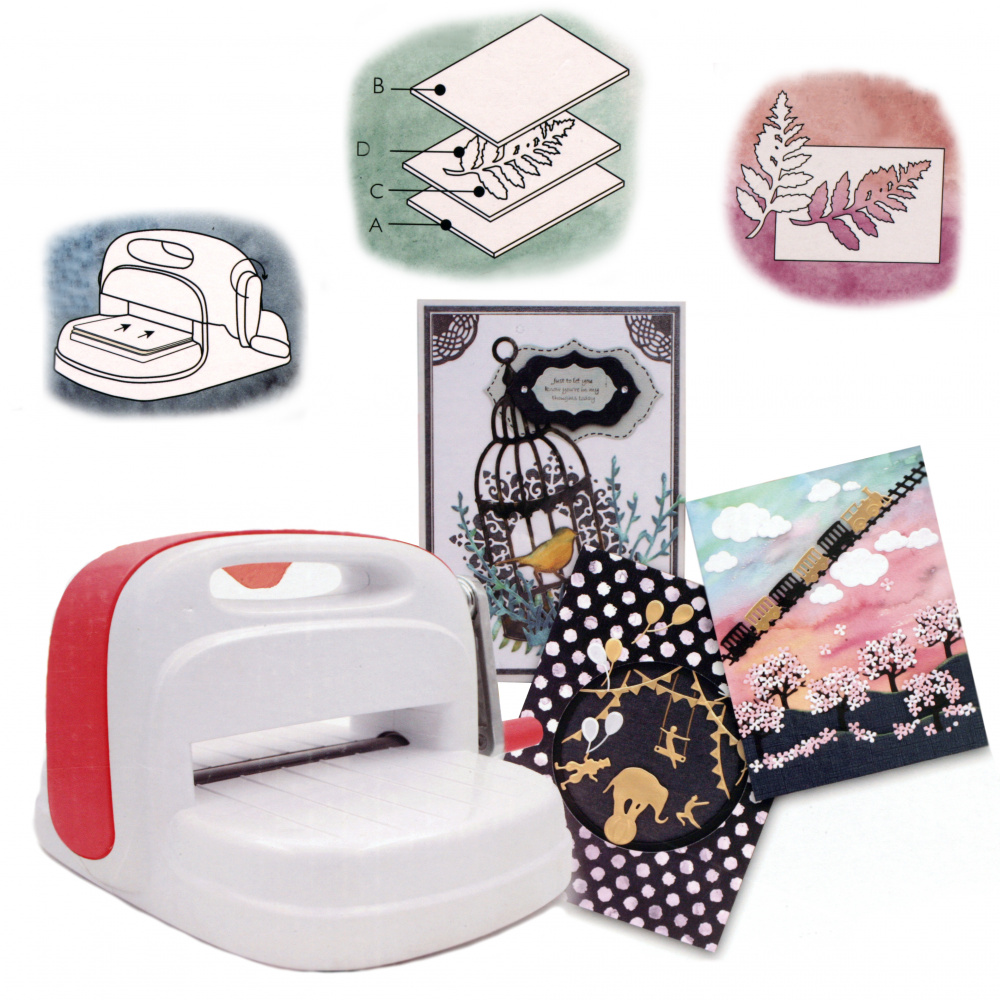 Cutting and embossing machine for scrapbooking, embossing festive cards making A5 PAPUS
