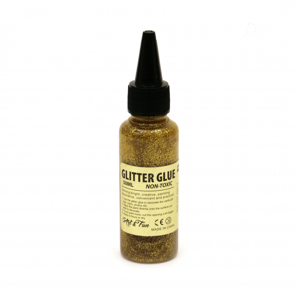 Glitter Glue Non-Toxic Decoration DIY 70 ml color gold