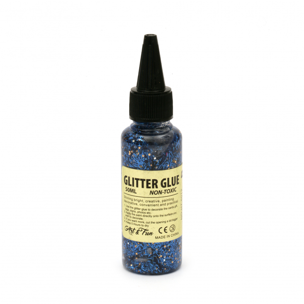 Glitter Glue Hexagon With Flakes, Blue color, 50 ml, perfect for DIY Craft and Decoration