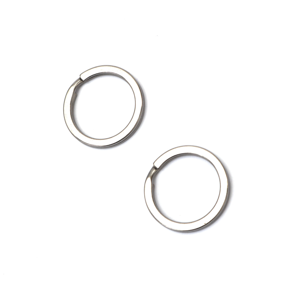 Flat Double Coil Jump Ring Stainless Steel 25x2.5 mm, Silver Color - 10 pcs